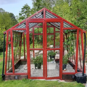 Stormsäkert växthus variant 276 mur framifrån