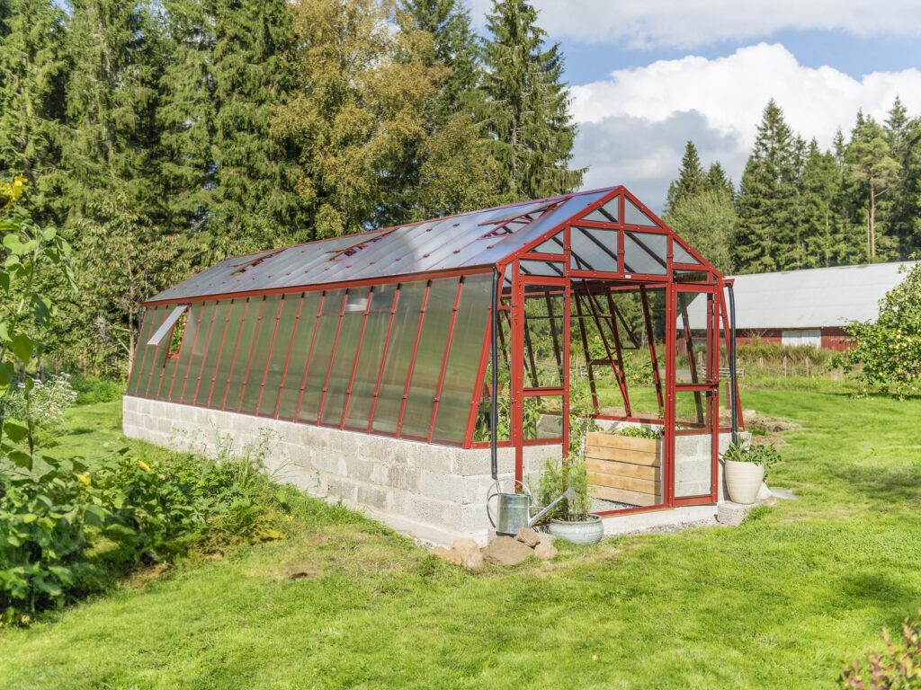Stormsäkert växthus Variant 303 Mur - Modell L - 9 m² till 41 m²