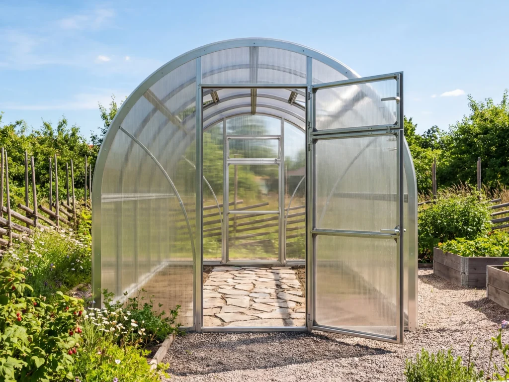 Tunnelväxthus Vidar 250 framifrån