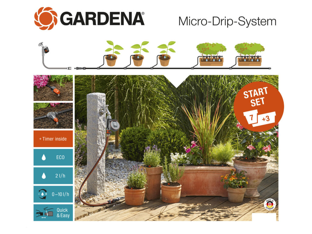 Gardena - startpaket - Micro drip system - med bevattningsdator
