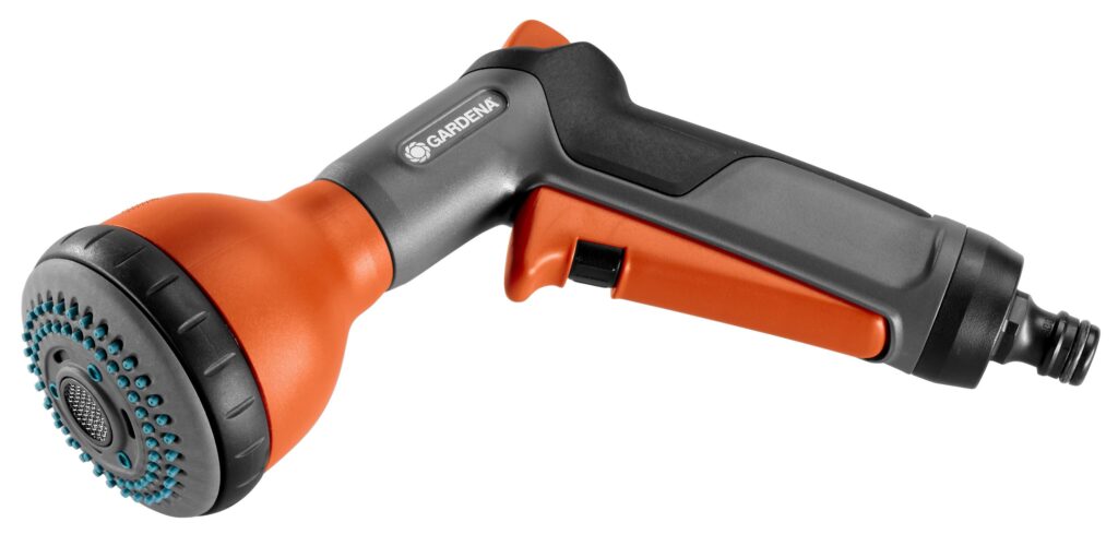 Gardena sprinklerpistol i en annan vinkel