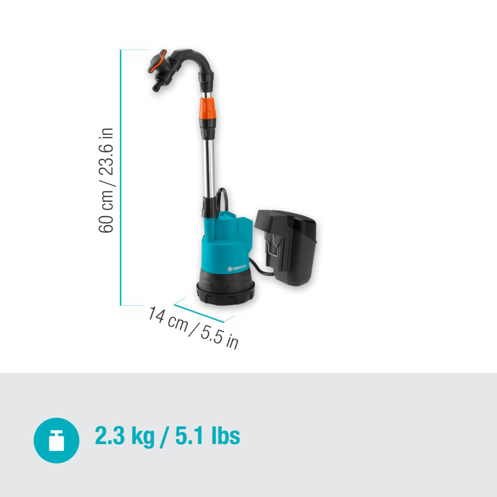 Mått för Pump med regnvattentunna